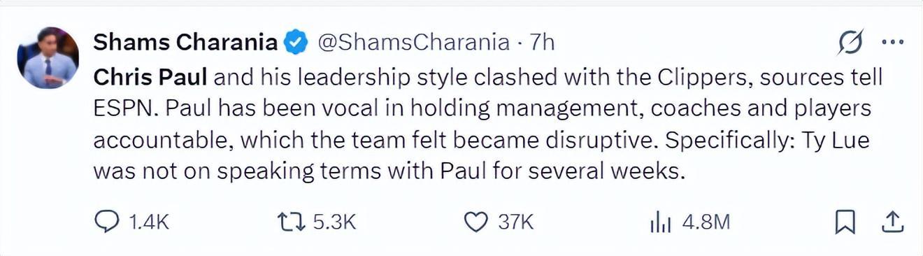 kaiyun体育-保罗多方致歉仍让快船内部不满！被曝无球队愿接手 铁林无法理解